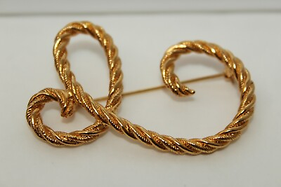#ad Vintage Goldtone Twisted Rope Brooch Pin $15.00
