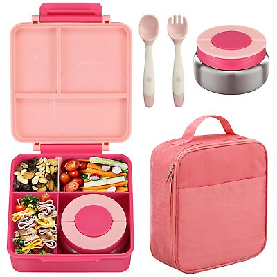 #ad Bento Lunch Box Set for Kids with 8oz Soup Thermo Leak Proof Lunch Container... $49.77