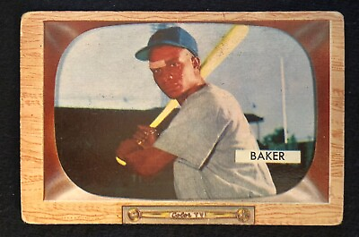 #ad 1955 Bowman Baseball Card Gene Baker #7 BV $15 VG Range CF $3.99