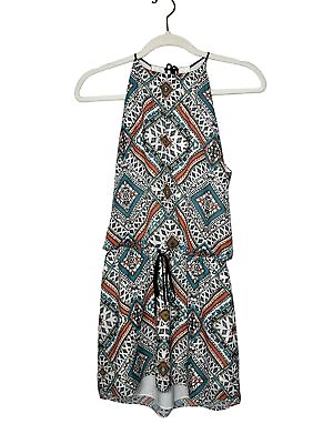 #ad Saylor Bailey Mini Dress Aztec Print Tie Waist Mini Sleeveless Size Small Sz S $45.00