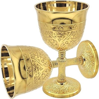 #ad REPLICARTZUS Vintage Brass Gold Plated Roman Chalice Cup of King Arthur Drinking $50.39