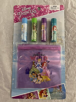 #ad Last Disney Princess Flavored Lip Balm Set With Tin Carrying Case Ariel Tangled $15.99
