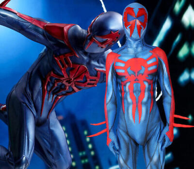 #ad 2099 Miguel O#x27;Hara Cosplay Costume Halloween Spiderman Spandex Jumpsuit Bodysuit $24.69