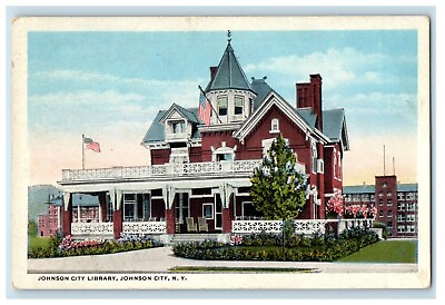 #ad c1910#x27;s Johnson City Library Building Johnson City New York NY Antique Postcard $9.98