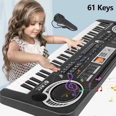 #ad Kids Electronic Piano Keyboard 61 Keys Organ with MicrophoneKeys Education $40.00