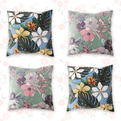 #ad 18×18 Throw Pillow Covers Cushion Case Set of 4 Floral Sofa Christmas Decor $16.99
