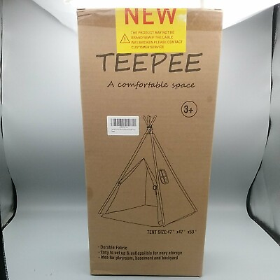 #ad Portable Girls Boys Teepee Tent Kids Play Tent House With Floor Mat For Children $25.00