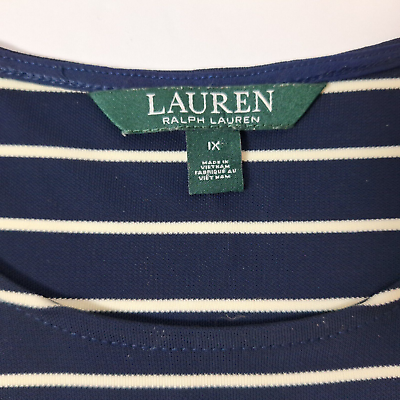 #ad Lauren Ralph Lauren Tunic Top Shirt Womens Sz 1X Blue Striped Long Sleeve $24.99
