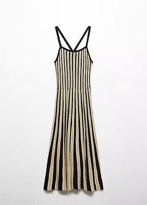 #ad MANGO Striped Jersey Dress Size 4 Small NWT $99.99 $19.99