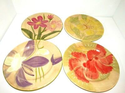 #ad Vintage Wilco Import South San Francisco Flowers Plate Set of 4 $12.55