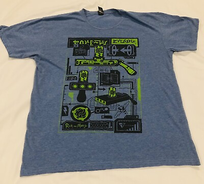 #ad Rick And Morty Portal Gun Loot Crate Exclusive Blue Soft T Shirt Size Large $10.99