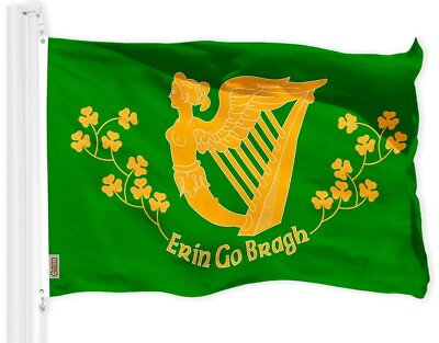 #ad G128 Ireland Erin Go Bragh Flag 3x5 Ft Printed 150D Polyester Indoor Outdoor $12.99