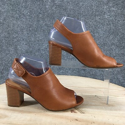 #ad Clarks Collection Sandals Womens 7.5 M Deva Jayleen Peep Toe Slingback Brown $32.99