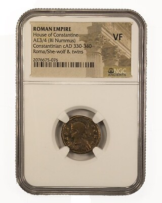 #ad NGC VF Roman AE3 4 of Constantine I NGC Ancients Certified URBS ROMA Reverse $77.09