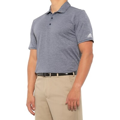 #ad Adidas Golf Pique Heather Polo Shirt Short Sleeve Polo Neck Navy Men#x27;s Size M $9.44