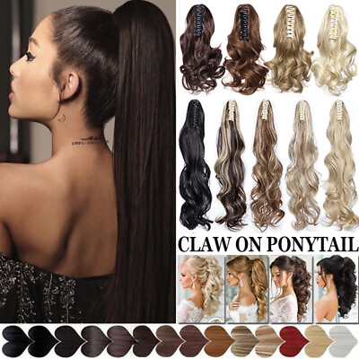 #ad Long Thick Hairpiece Claw Clip In Ponytail Pony Tail Hair Extensions as Human US $16.50