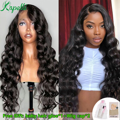 #ad #ad Indian Human Hair Lace Front Wigs Loose Deep 13x4 Lace Frontal Wig Glueless Wigs $59.72