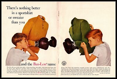 #ad 1960 Revere Ban Lon Shirts Boys Sparring Spalding Boxing Gloves 2 Page Print Ad $6.97