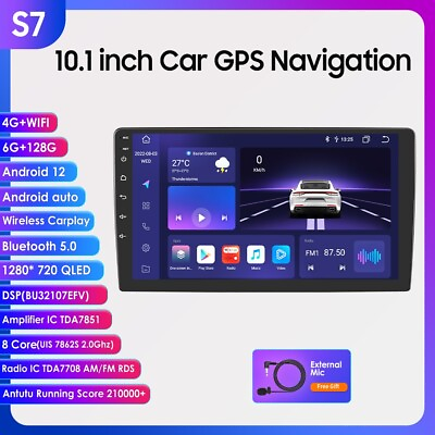 #ad 128GB Head Unit 2 Din Android 12 10.1quot; Car Radio GPS Nav Stereo 2DIN CarPlay DSP $199.85