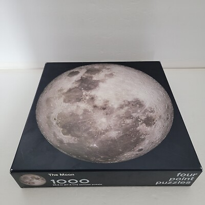 #ad The Moon 1000 Piece Four Point Circular Jigsaw Puzzle 26.5 In Preowned $18.00