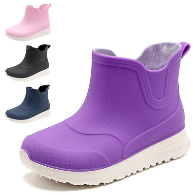#ad Kids Boys Girls Toddler Short Rain Boots Waterproof Garden Shoes Ankle Rainboots $28.99