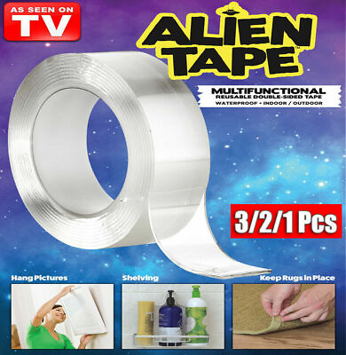 #ad Alien Nano Tape Heavy Duty double sided Transparent Reusable Tape As Seen on TV $6.99