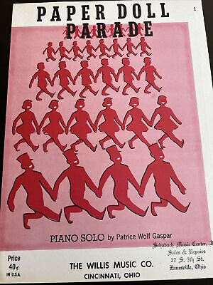 #ad Sheet Music Piano Solo Paper Doll Parade Collectible $17.95