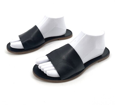 #ad Madewell size 8.5 M Black Boardwalk Post Slide Leather Sandal $20.00