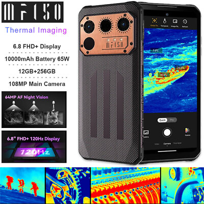 #ad 4G LTE Android Rugged Phone Thermal Imaging Mobile 64MP Night Vision IIIF150 $506.66
