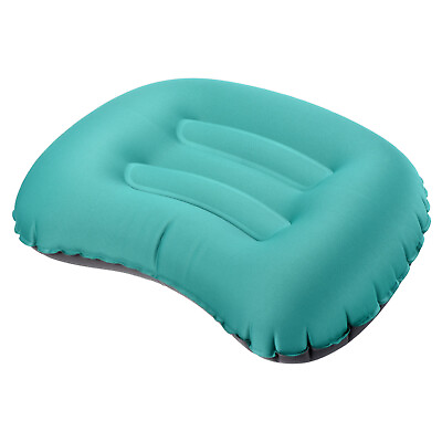 #ad Inflatable Pillow Large 17 x 13quot; Camping Travel Pillow Teal Blue $15.76