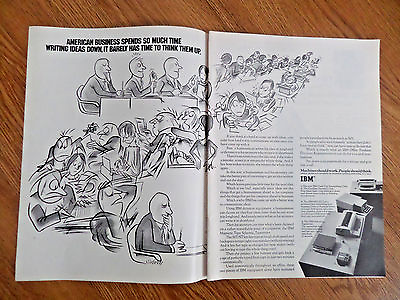 #ad 1969 IBM Ad American Business Spends so much time Writing Ideas Down Barely $4.00