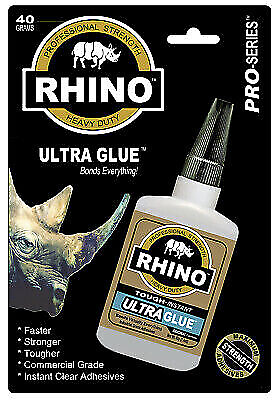 #ad Rhino Glue Heavy Duty 40 Gram Clear Color Professional Strength $10.99