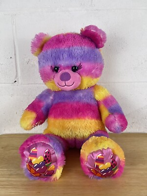 #ad Build A Bear Tropical Rainbow Plush 2019 Popsicle Bear Stripes $11.99