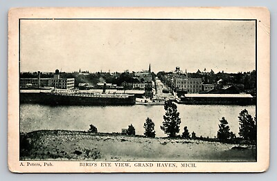 #ad Bird#x27;s Eye View Grand Haven Michigan Vintage Unposted Postcard $12.00