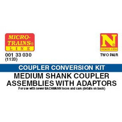 #ad Micro Trains N Scale Bachmann Medium Shank Coupler Conversion 2 pr 001 33 030 $9.72