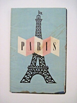 #ad 1960#x27;s Metro Map quot;Parisquot; Pic of Eiffel Tower on Cover Includes Map of Paris* $27.00