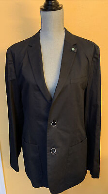 #ad Ted Baker Mens Piece Dyed Cotton Blazer Navy Size 5 Us Size XL $39.99