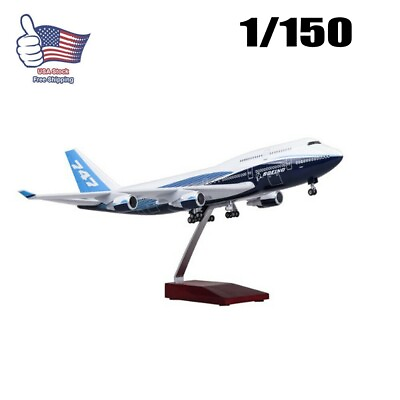 #ad 1 150 Airplane Aircraft B747 Boeing 747 400 Plane Model Replica Resin 47cm $86.99