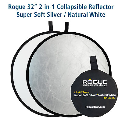 #ad Rogue 2 in 1 Collapsible Reflector 32” 80cm Super Soft Silver Natural White $39.95