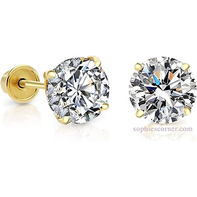 #ad 1.25 ct. Sparkling Lab Created Diamond Stud Earrings in 14k Yellow Gold $94.05