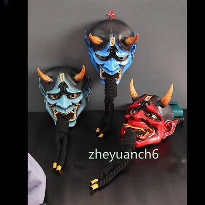 #ad Cosplay Japanese Hannya Mask Devil Demon Holiday Dress Up Resin Decorative Adult $39.34