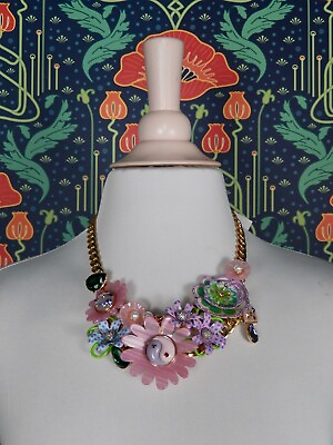 #ad Authentic Betsey Johnson Yin Yang Enchanted Drama Flower Power Hippie Necklace $59.24
