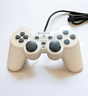 #ad PS2 Controller for Sony PlayStation 2 DualShock White Wired Remote USED Tested $18.99