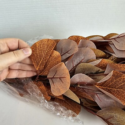 #ad 10 pcs Fall Artificial Eucalyptus Leaves Stems 35.4 In Floral Pick Greenery $6.29