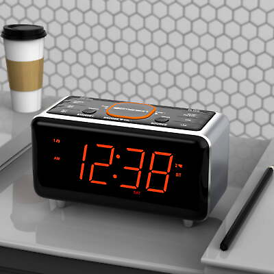 #ad Emerson SmartSet Dual Alarm Clock Radio Bluetooth Speaker 1.4quot; LED $18.96