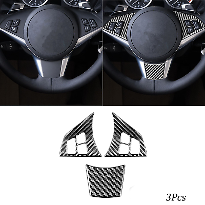 #ad Real Carbon Fiber Console Steering Wheel Set Trim For BMW 6 Series E63 E64 04 10 $11.11