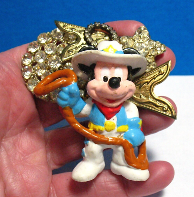 #ad HANDCRAFTED BROOCH MADE FROM VINTAGE PIN PORTION DISNEY APPLAUSE MICKEY MOUSE $40.00