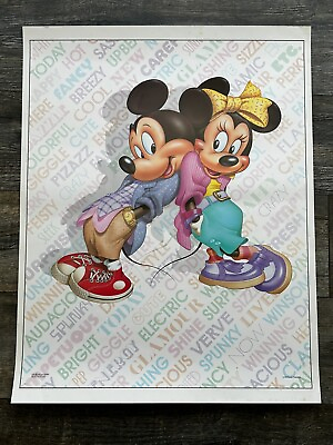 #ad MICKEY amp; MINNIE Mouse Vintage Poster Walt Disney 1986 Official Childrens Bedroom $19.00