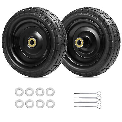 #ad For Gorilla Cart Wheels 10quot; Flat free Solid Tire and Wheel Replacement 4.10 3... $44.40