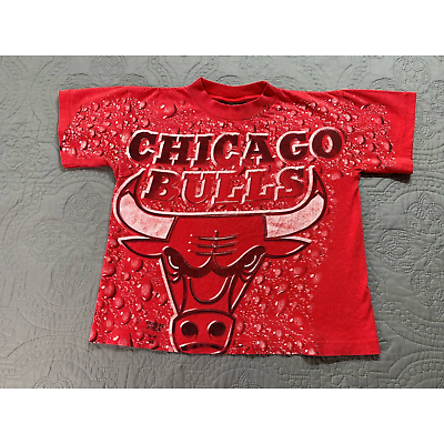 #ad Vintage Bulls Shirt Kids Pure Magic Johnson Tee Red Medium Single Stitch Boys $69.00